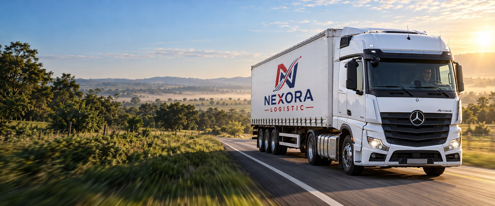 Camión de Nexora Logistic en una ruta de Paraguay